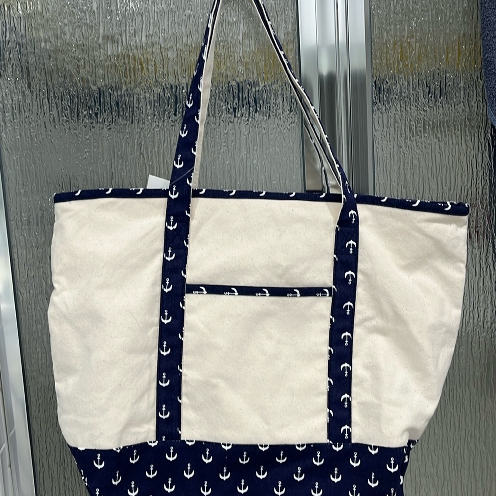 Large Dalix blue and white tote bag